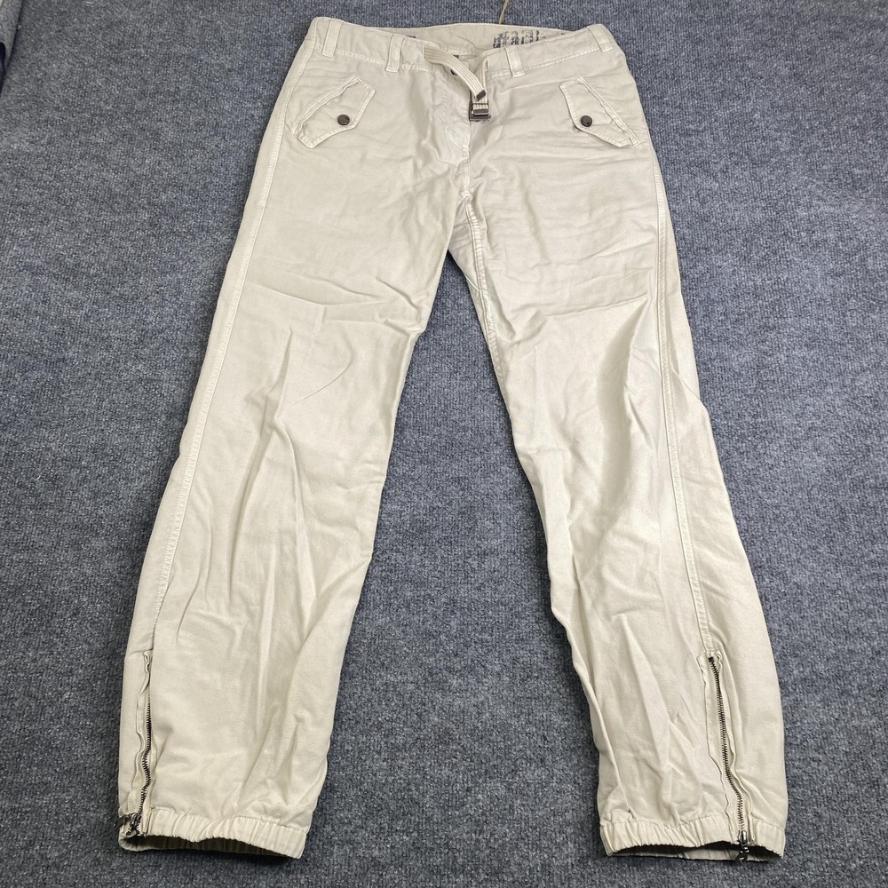 Gramicci Pants Womens 6 Beige Jogger Adjustable Waist Ankle Zip Casual Travel